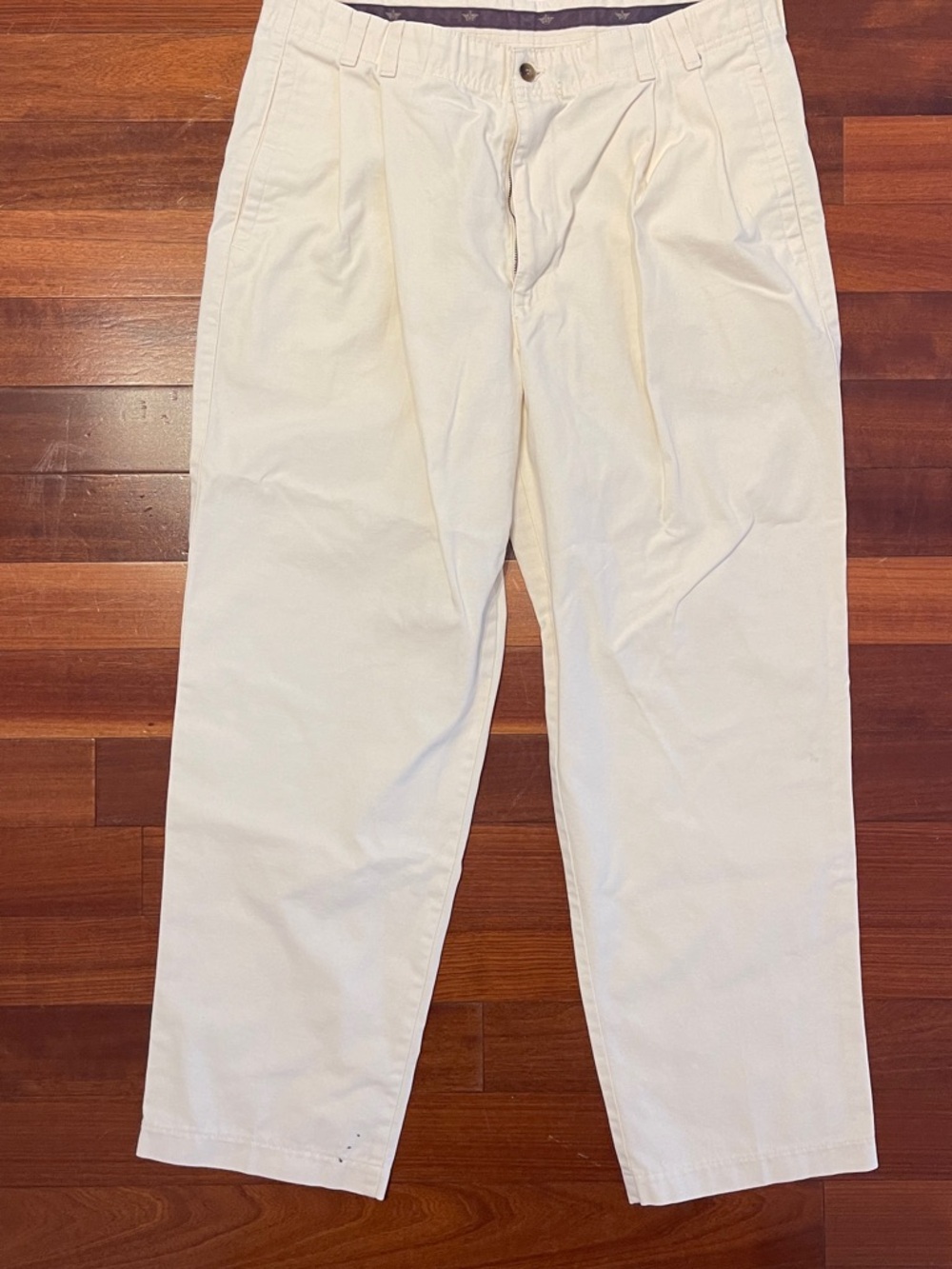 Dockers Cream Pleated Chino Pants